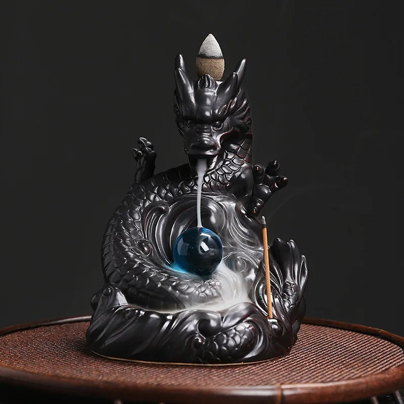 Ceramic Dragon Backflow Incense Burner