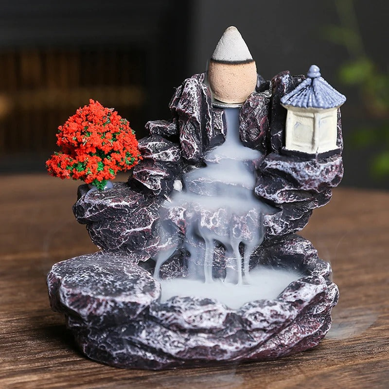 High Mountain Flowing Resin Back Flow Incense Holder Waterfall Incense Burner