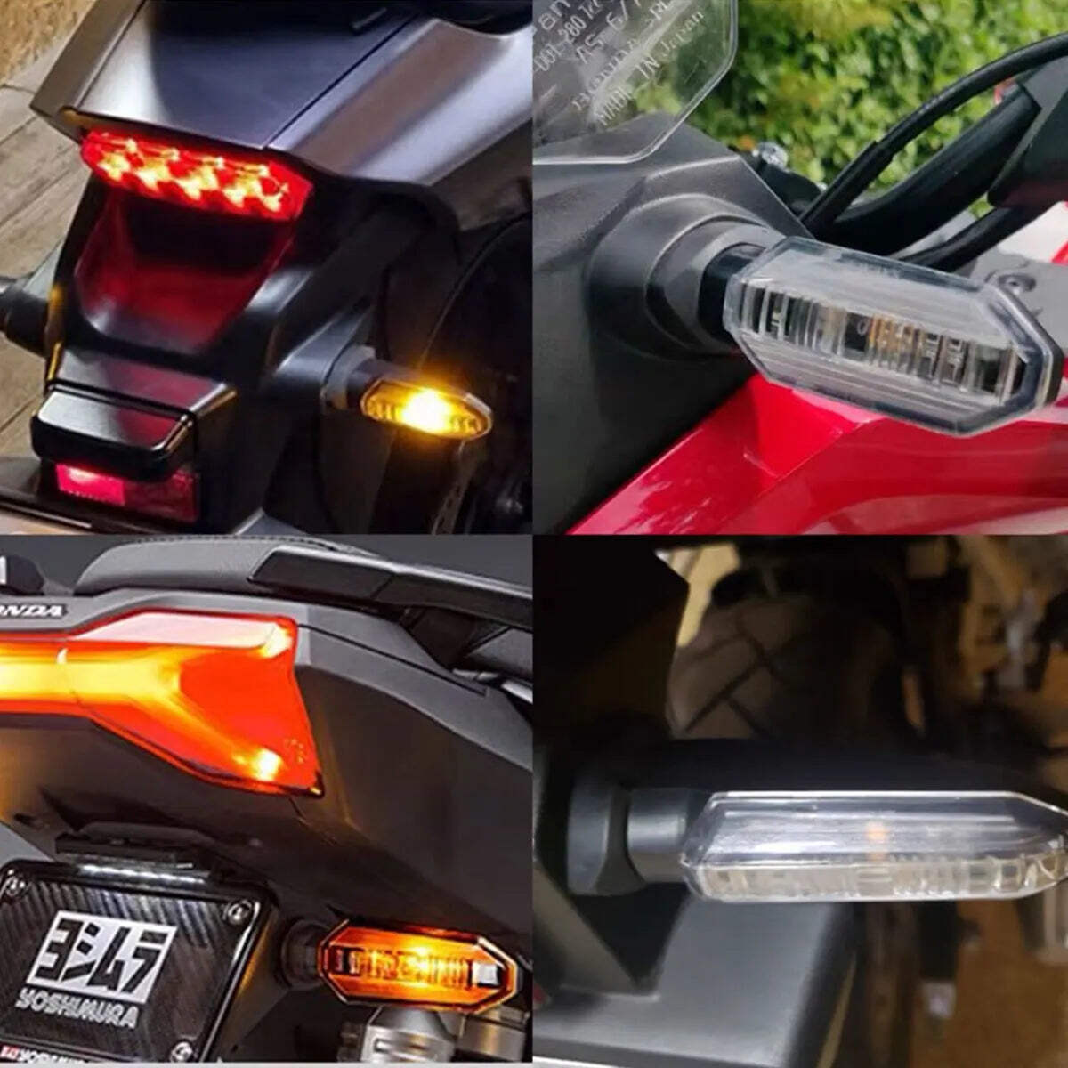 Motorcycle LED Turn Signals Amber Flowing Water Turn Signal Indicator Lamp Moto