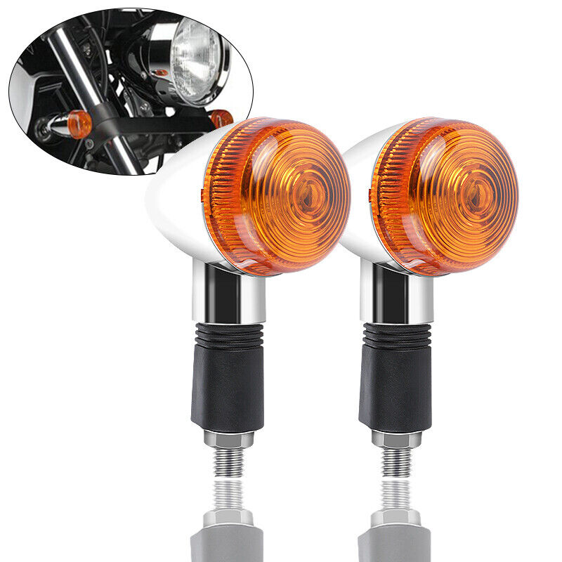 4pcs Universal Classic Motorcycle Turn Signal Light Amber Indicators Blinker Lamp 12V