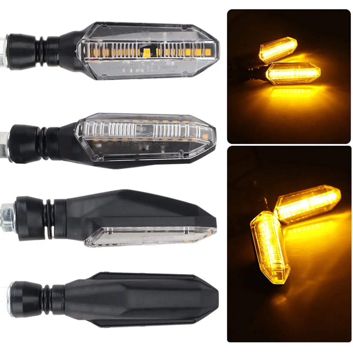 Motorcycle LED Turn Signals Amber Flowing Water Turn Signal Indicator Lamp Moto