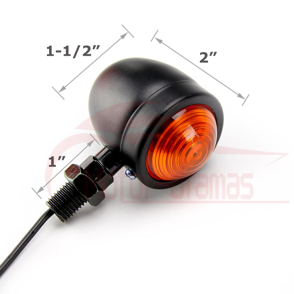 4X Black Motorcycle Turn Signal Lights Mini Bullet Blinker Amber Indicator Light